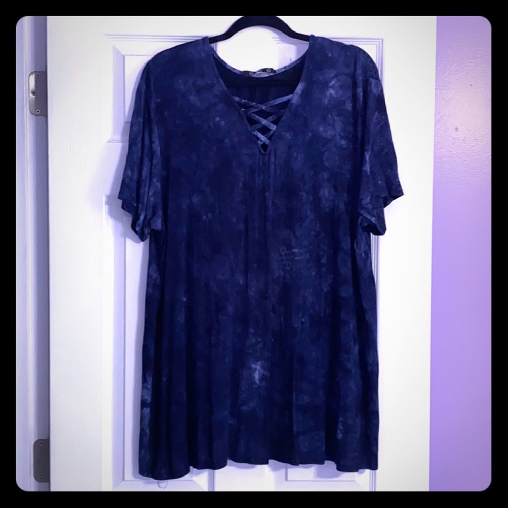 Blue tie-dyed shirt.PRICE FIRM!